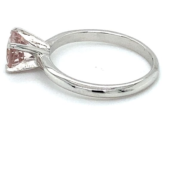 Morganite 1.10ct Platinum Solid Silver Ring - Picture 6 of 7